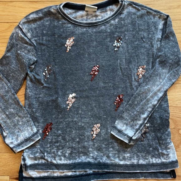 Zara Girls Lightning Appliqué Top - Size 7 - Picture 2 of 5